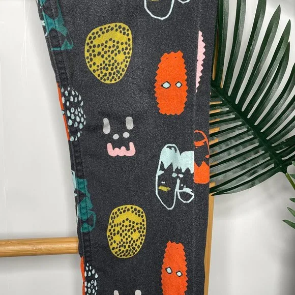 SOLD Gorman x Fred Fowler Face Print Jeans Pants Size 8 Faded Skinny Cotton - Picture 8 of 11